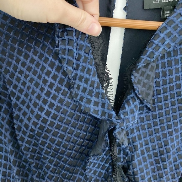 SALONI x REVOLVE Yana Navy Ruffle Lace Midi Dress - Picture 7 of 11